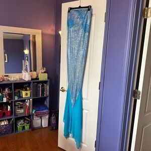 Blue Shimmering Mermaid Swim Coverup Skirt